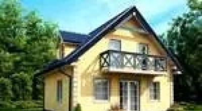 House project with a bay window: savings and style in one package One-story houses 100 sq m
